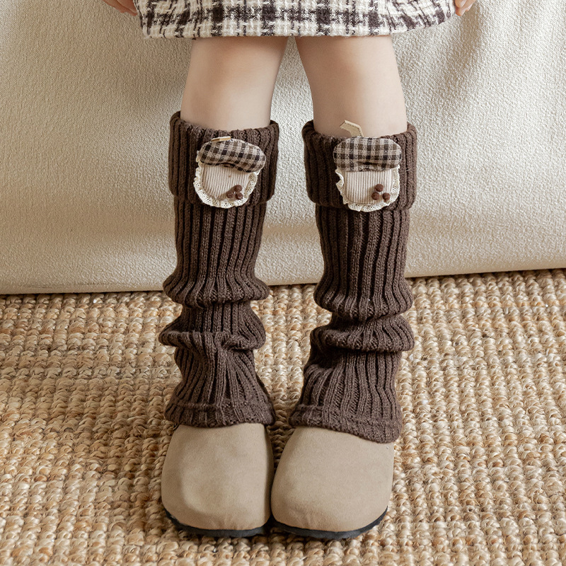 Șosete pentru copii, lungime medie până la gambe, groase, tricotate, din fibră acrilică, uni, pentru 3–8 ani