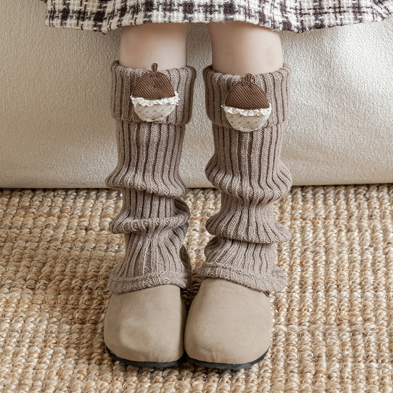 Șosete pentru copii, lungime medie până la gambe, groase, tricotate, din fibră acrilică, uni, pentru 3–8 ani