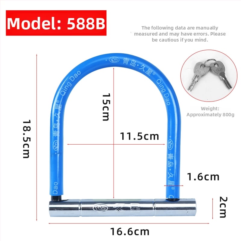 Jiuxing U-formos užraktas elektrinėms transporto priemonėms, motociklams ir dviračiams – lydinio plienas, modeliai X18, 388, 8362; svoris 1,6 kg; šiuolaikiškas minimalistinis stilus