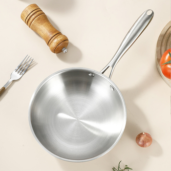 Nezašećena tava od nehrđajućeg čelika, bez premaza, s plosnatim dnom, model FP-HYOF, 201 čelika, pogodna za plin i indukciju