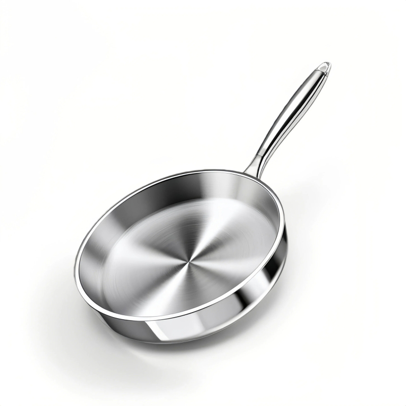 Nezašećena tava od nehrđajućeg čelika, bez premaza, s plosnatim dnom, model FP-HYOF, 201 čelika, pogodna za plin i indukciju