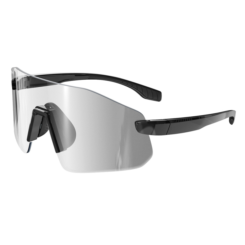 Kalnų dviračių akiniai – fotokrominės PC lęšiai, vėjo atsparūs, reguliuojami nosies pagalvėlės, suderinami su dioptrinėmis akinėmis