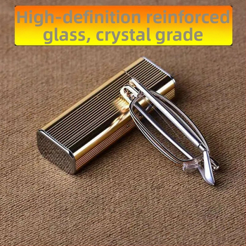 Sulankstomi anti-radiacijos skaitymo akiniai su stiklo lęšiais ir metaliniu rėmeliu, asferiniai lęšiai