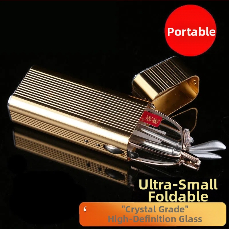 Sulankstomi anti-radiacijos skaitymo akiniai su stiklo lęšiais ir metaliniu rėmeliu, asferiniai lęšiai