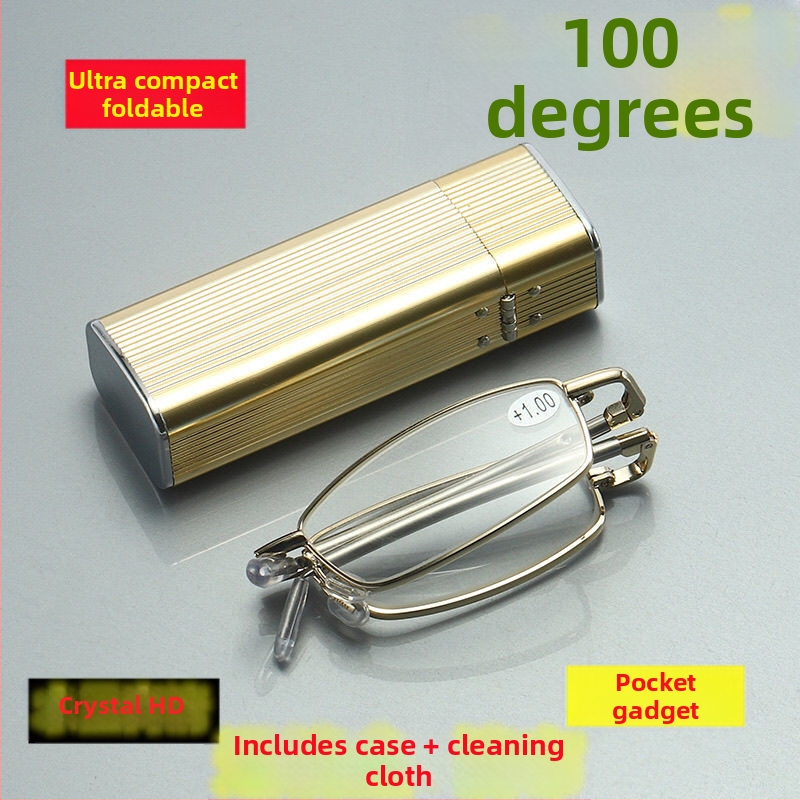 Sulankstomi anti-radiacijos skaitymo akiniai su stiklo lęšiais ir metaliniu rėmeliu, asferiniai lęšiai