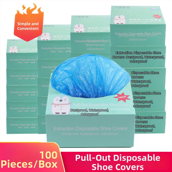 Vienkartiniai PE avalynės dangteliai, atsparūs vandeniui ir dulkėms, storesnės konstrukcijos, 100 vnt