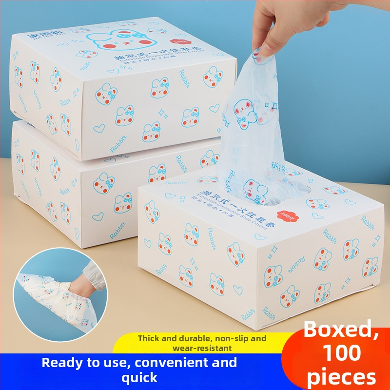 Vienkartiniai PE avalynės dangteliai, atsparūs vandeniui ir dulkėms, storesnės konstrukcijos, 100 vnt