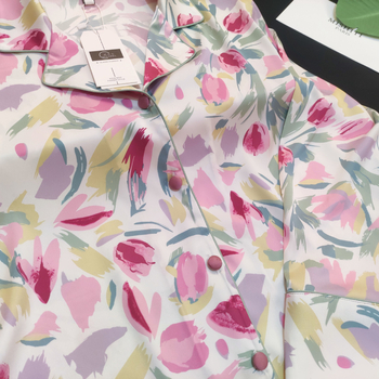 Pidžame Ice Silk, ultra tanke 61-80 g/m², ovratnik rever, 95–100% poliester