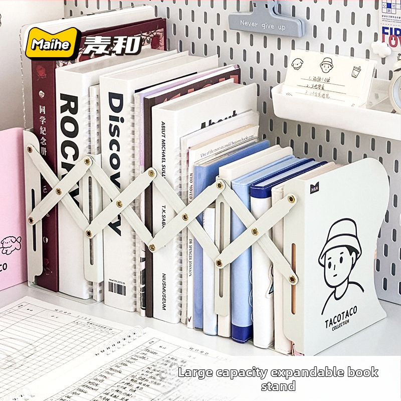 Metāla izstiepjamais grāmatu statīvs galdam – Maihe MHDS5054, galda uzglabāšana un grāmatu organizētājs