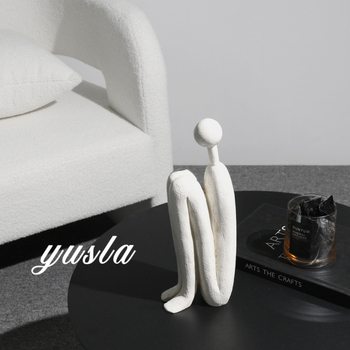 Sculptură de figură din rășină, stil modern minimalist, design stickman
