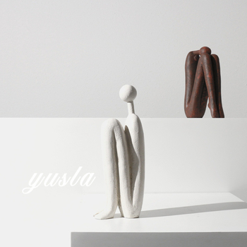 Sculptură de figură din rășină, stil modern minimalist, design stickman