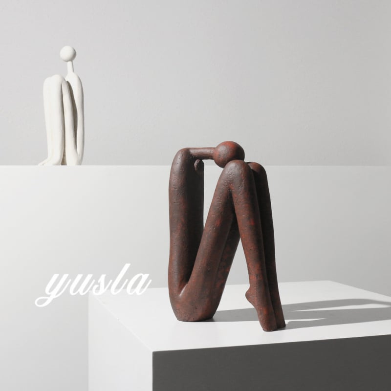 Sculptură de figură din rășină, stil modern minimalist, design stickman
