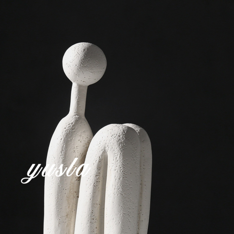 Sculptură de figură din rășină, stil modern minimalist, design stickman
