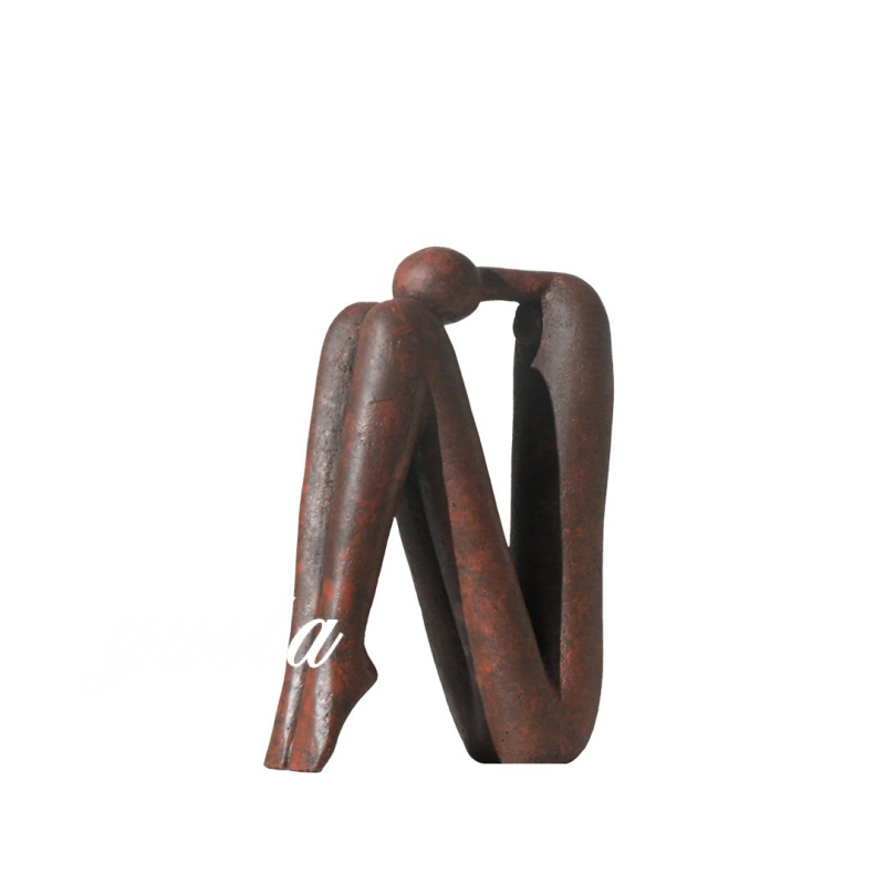 Sculptură de figură din rășină, stil modern minimalist, design stickman