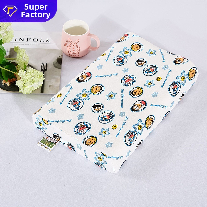 Vaikų natūralios latekso pagalvė, stačiakampio formos, latekso kiekis >90%, pagalvės šerdis iš 100% medvilnės