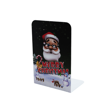 Metaliniai knygų stovai L formos su priešslydimo danga, Kalėdinio stiliaus biuro dekoras, komplektas 2 vnt., grynoji masė 465 g