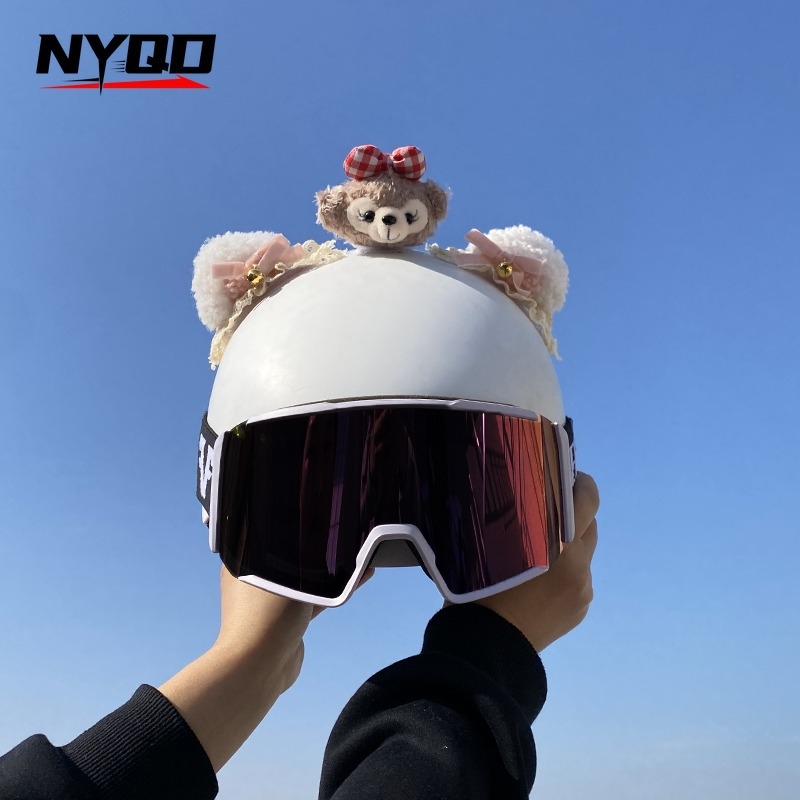 Пухени котешки уши - аксесоар за глава, модел NYQD 0807, сваляем дизайн за ски каска