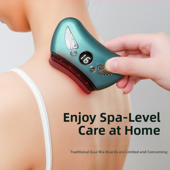 Elektriska gua sha sejas skrāpēšanas ierīce ar akmens plāksni, uzlādes tips, pogas vadība, bezpakāpju ātrums, temperatūra 30–50°C