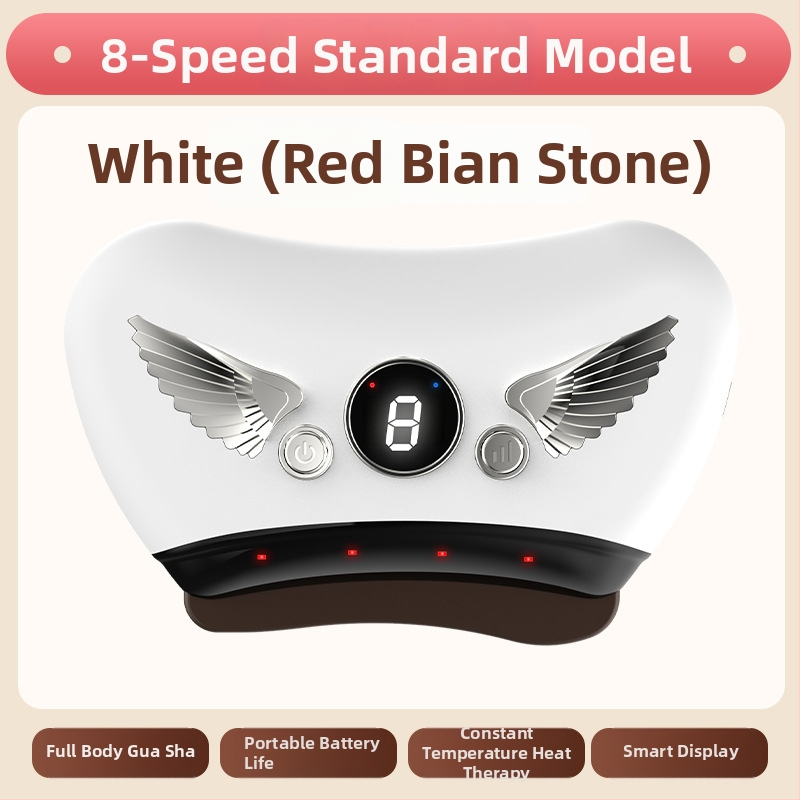 Elektriska gua sha sejas skrāpēšanas ierīce ar akmens plāksni, uzlādes tips, pogas vadība, bezpakāpju ātrums, temperatūra 30–50°C