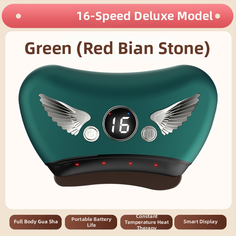 Elektriska gua sha sejas skrāpēšanas ierīce ar akmens plāksni, uzlādes tips, pogas vadība, bezpakāpju ātrums, temperatūra 30–50°C