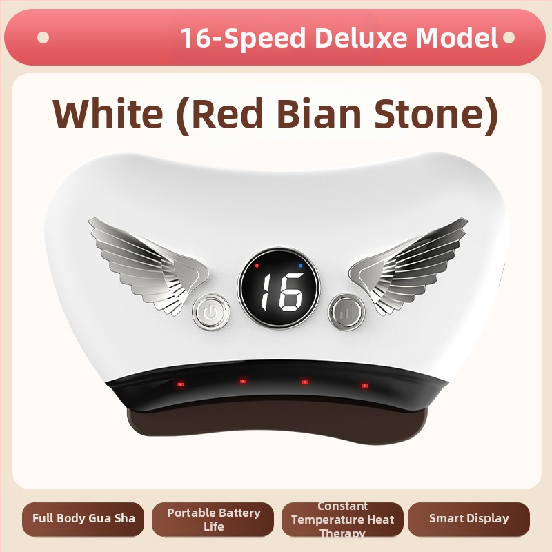 Elektriska gua sha sejas skrāpēšanas ierīce ar akmens plāksni, uzlādes tips, pogas vadība, bezpakāpju ātrums, temperatūra 30–50°C