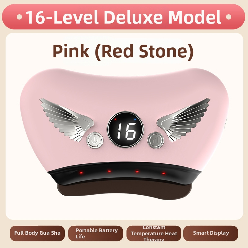 Elektriska gua sha sejas skrāpēšanas ierīce ar akmens plāksni, uzlādes tips, pogas vadība, bezpakāpju ātrums, temperatūra 30–50°C