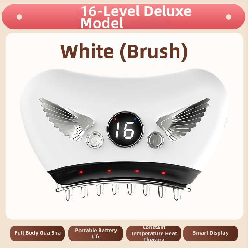 Elektriska gua sha sejas skrāpēšanas ierīce ar akmens plāksni, uzlādes tips, pogas vadība, bezpakāpju ātrums, temperatūra 30–50°C