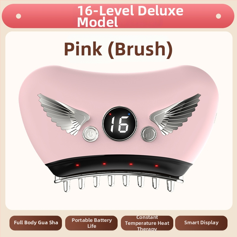 Elektriska gua sha sejas skrāpēšanas ierīce ar akmens plāksni, uzlādes tips, pogas vadība, bezpakāpju ātrums, temperatūra 30–50°C