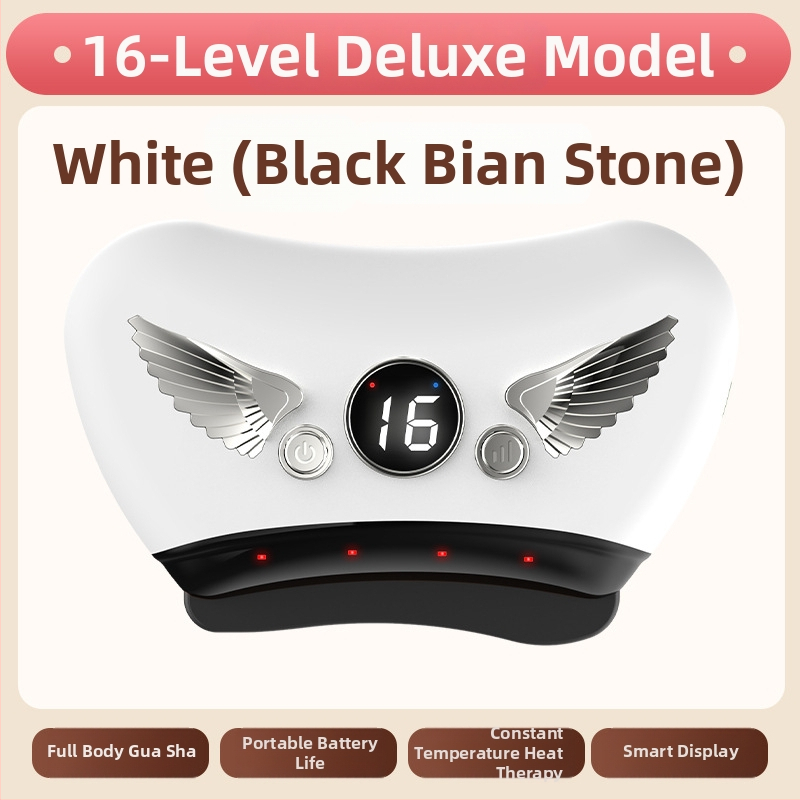 Elektriska gua sha sejas skrāpēšanas ierīce ar akmens plāksni, uzlādes tips, pogas vadība, bezpakāpju ātrums, temperatūra 30–50°C