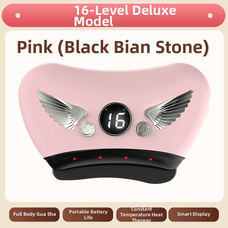 Elektriska gua sha sejas skrāpēšanas ierīce ar akmens plāksni, uzlādes tips, pogas vadība, bezpakāpju ātrums, temperatūra 30–50°C