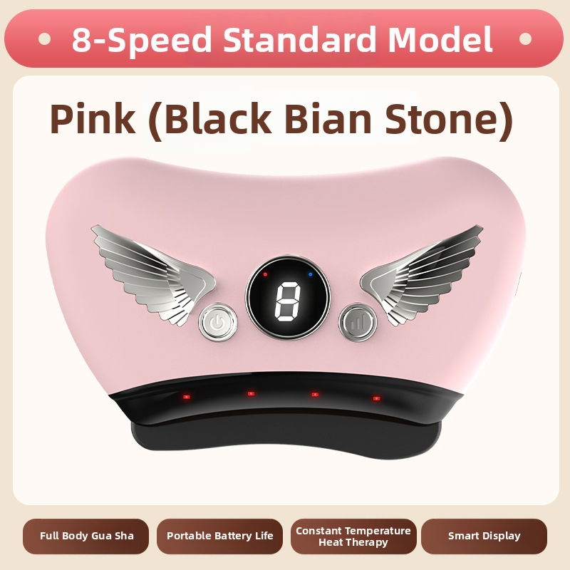 Elektriska gua sha sejas skrāpēšanas ierīce ar akmens plāksni, uzlādes tips, pogas vadība, bezpakāpju ātrums, temperatūra 30–50°C