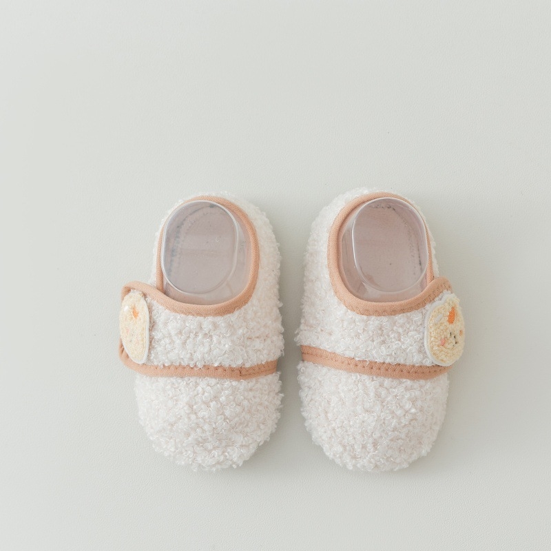 Dječje podne čarape, debele i tople, protuklizne s Velcro zatvaračem, uzorak karikatura, poliester vlakno (85% poliester).