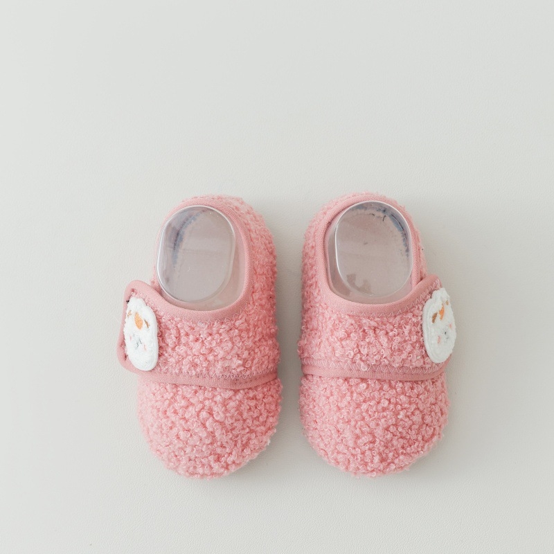 Dječje podne čarape, debele i tople, protuklizne s Velcro zatvaračem, uzorak karikatura, poliester vlakno (85% poliester).