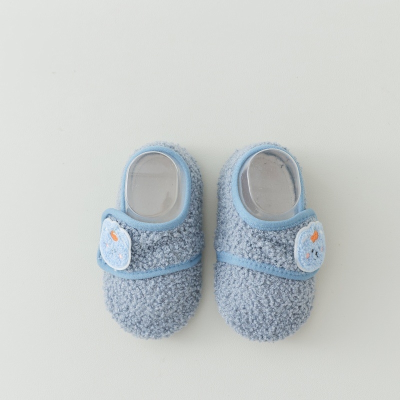 Dječje podne čarape, debele i tople, protuklizne s Velcro zatvaračem, uzorak karikatura, poliester vlakno (85% poliester).