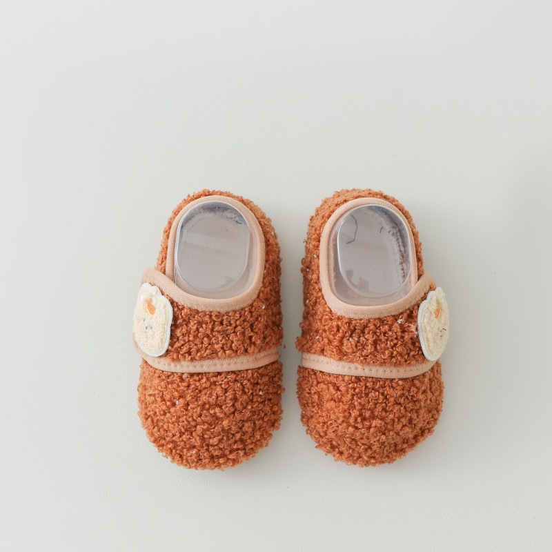 Dječje podne čarape, debele i tople, protuklizne s Velcro zatvaračem, uzorak karikatura, poliester vlakno (85% poliester).