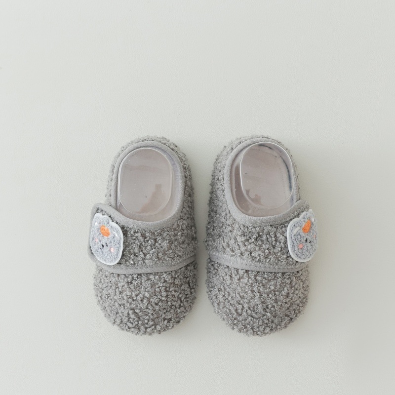 Dječje podne čarape, debele i tople, protuklizne s Velcro zatvaračem, uzorak karikatura, poliester vlakno (85% poliester).