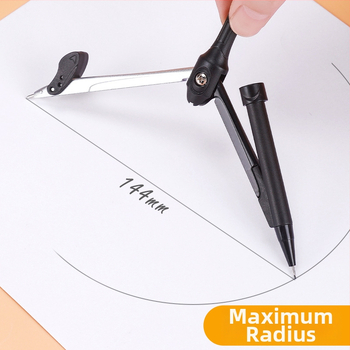 9 dalių komplektas mokiniams: kompasas ir liniuotė - neelektrinis, dovana mokiniams