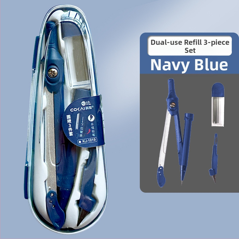 9 dalių komplektas mokiniams: kompasas ir liniuotė - neelektrinis, dovana mokiniams