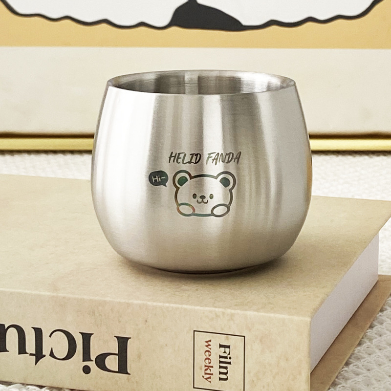 Vaikų nerūdijančio plieno vandens puodelis su karikatūriniu dizainu, dviejų sluoksnių sienelėmis, apsauga nuo nudegimų, atspari kritimui