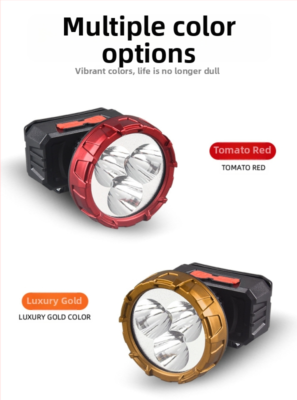 Įkraunamas LED galvos žibintas, daugiafunkcinė, modelis 208-3, 50 m šviesos spindulys, veikimo laikas 3 val.