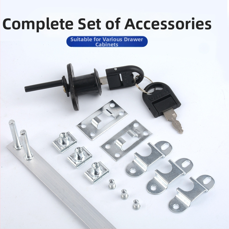 Комбинационна брава за офис бюро и чекмеджета с три заключващи пръти (Side Triple Lock) – цинкова сплав, модерен стил, марка High-minded hardware