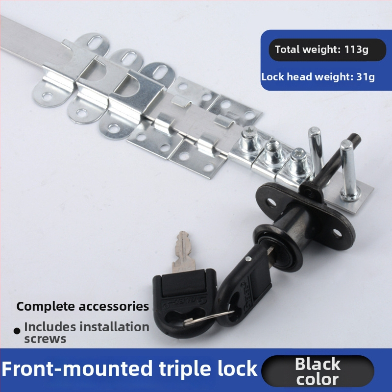 Комбинационна брава за офис бюро и чекмеджета с три заключващи пръти (Side Triple Lock) – цинкова сплав, модерен стил, марка High-minded hardware