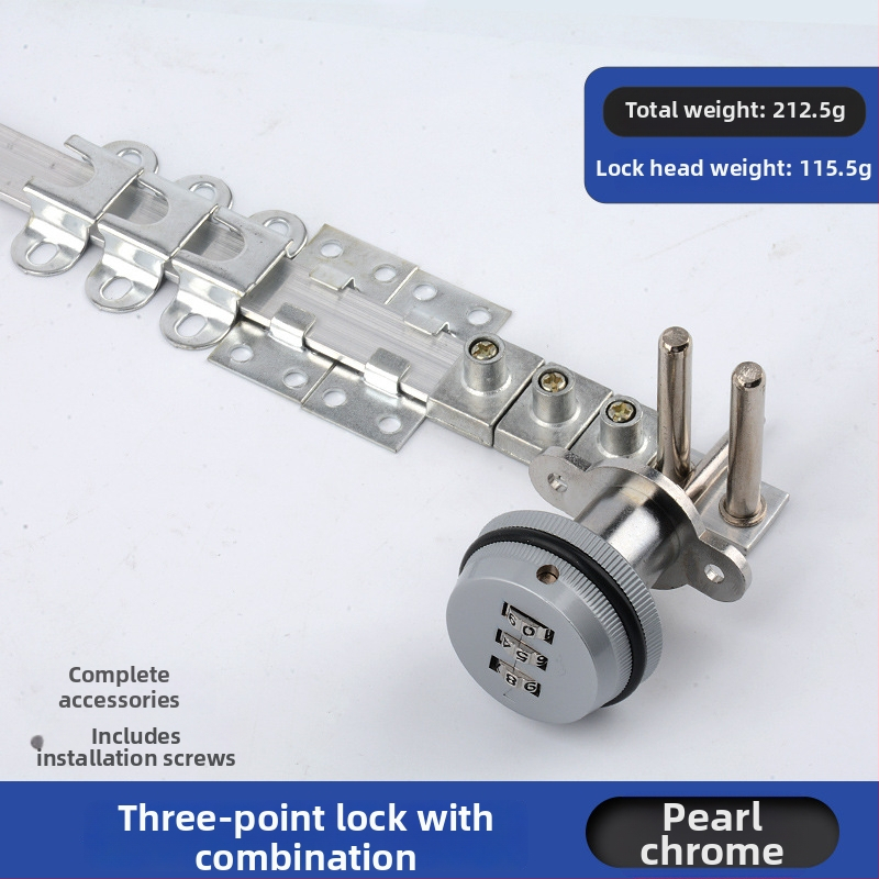 Комбинационна брава за офис бюро и чекмеджета с три заключващи пръти (Side Triple Lock) – цинкова сплав, модерен стил, марка High-minded hardware