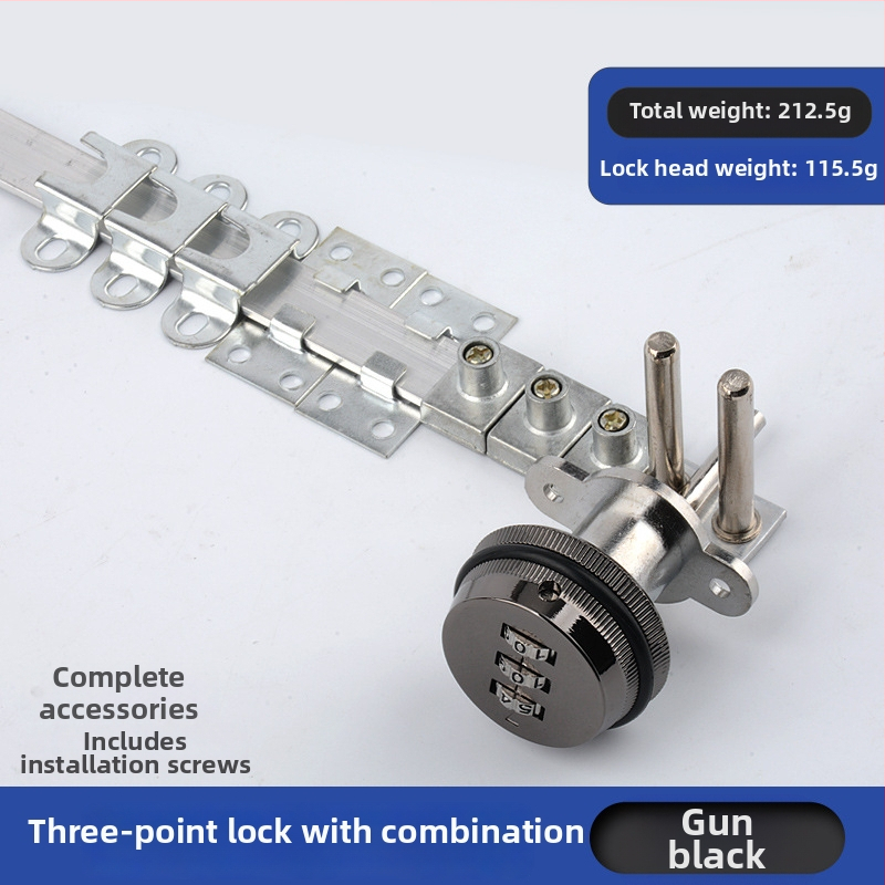 Комбинационна брава за офис бюро и чекмеджета с три заключващи пръти (Side Triple Lock) – цинкова сплав, модерен стил, марка High-minded hardware