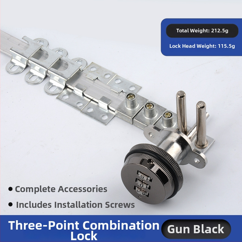 Комбинационна брава за офис бюро и чекмеджета с три заключващи пръти (Side Triple Lock) – цинкова сплав, модерен стил, марка High-minded hardware