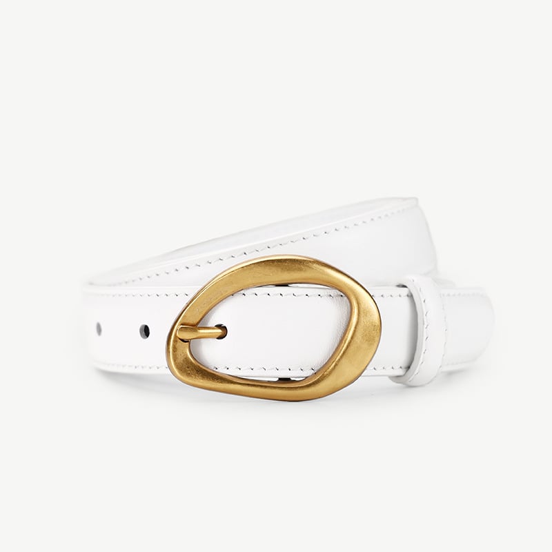 Curea pentru femei din piele naturală, cataramă cu cui - Piele de vițel, prim strat, lățime 2-4 cm