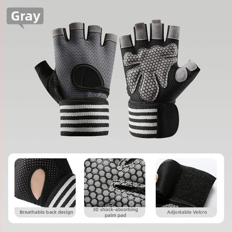 Dviračių pirštinės – kvėpuojančios, neslystančios, riešo apsauga, pusės pirštų dizainas (Medžiaga: Nailonas; Ženklas: Great Shenzhen; Amžiaus grupė: Suaugusieji; Lytis: Unisex; Panaudojimas: Dviračių pirštinės)