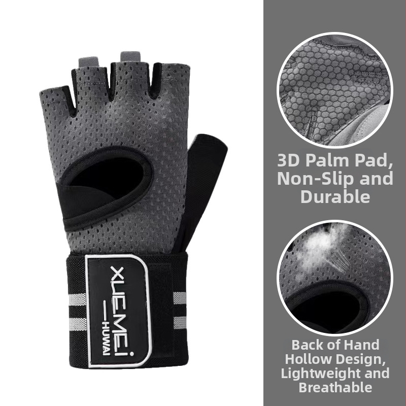 Dviračių pirštinės – kvėpuojančios, neslystančios, riešo apsauga, pusės pirštų dizainas (Medžiaga: Nailonas; Ženklas: Great Shenzhen; Amžiaus grupė: Suaugusieji; Lytis: Unisex; Panaudojimas: Dviračių pirštinės)