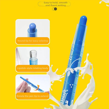 Детски въртящ се комплект цветни моливи (модел 810 – къс въртящ се молив; корпус от полипропилен; рефил 24 нюанса; тегло 89 г; печат на лого)