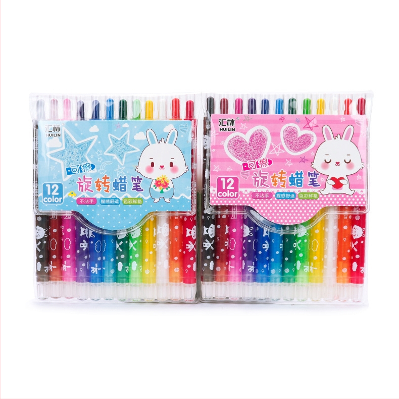 Детски въртящ се комплект цветни моливи (модел 810 – къс въртящ се молив; корпус от полипропилен; рефил 24 нюанса; тегло 89 г; печат на лого)